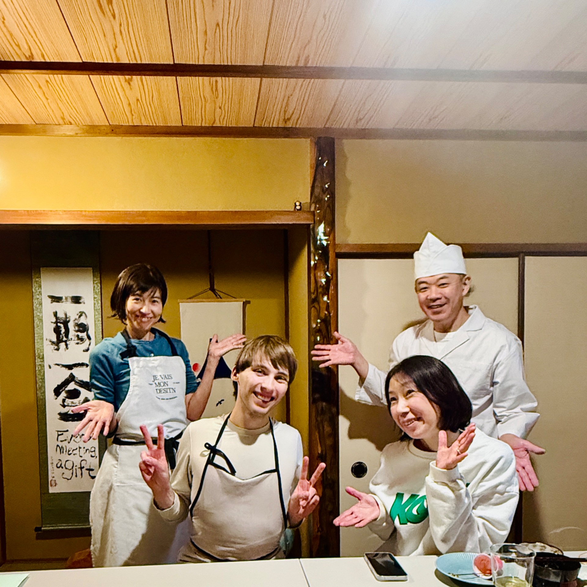 Guests having fun at the cooking class