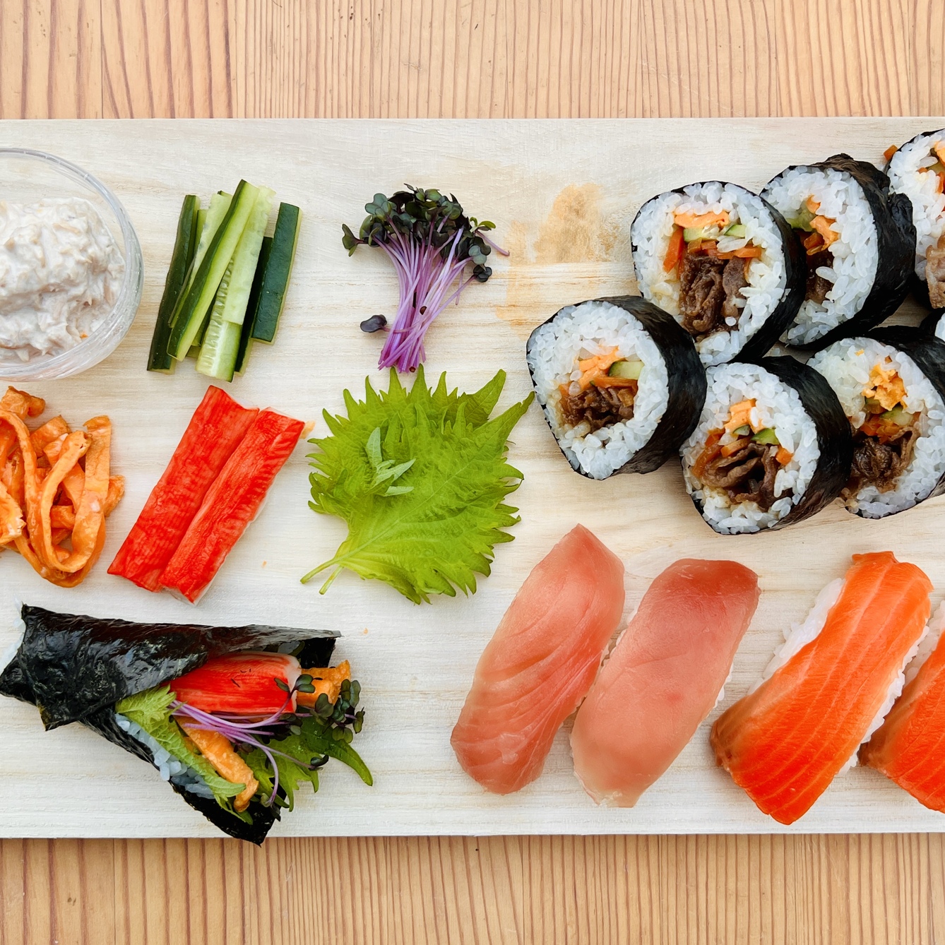 Nigiri Sushi & Wagyu Maki Sushi & Temaki Sushi