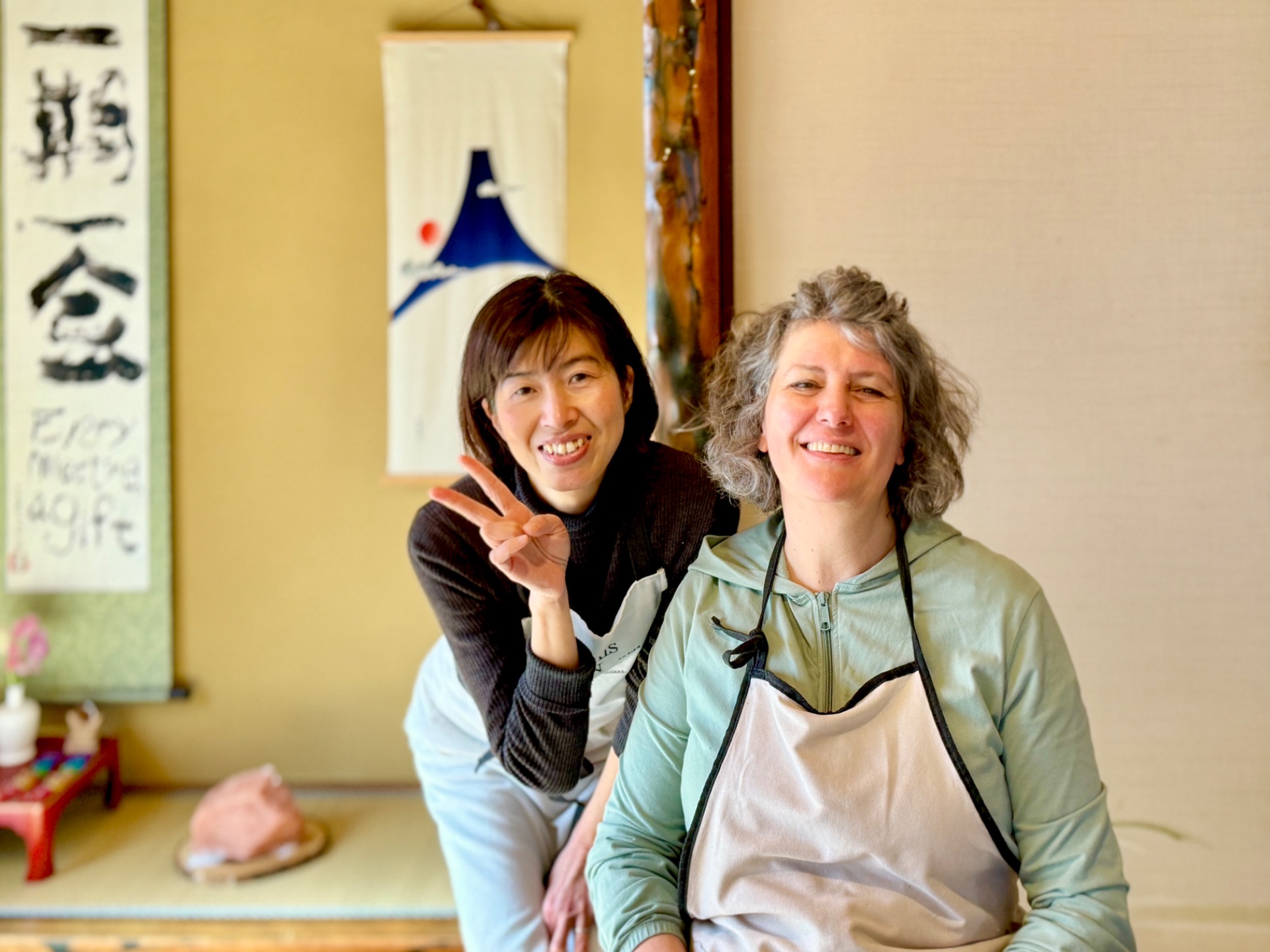 Guests having fun at the cooking class